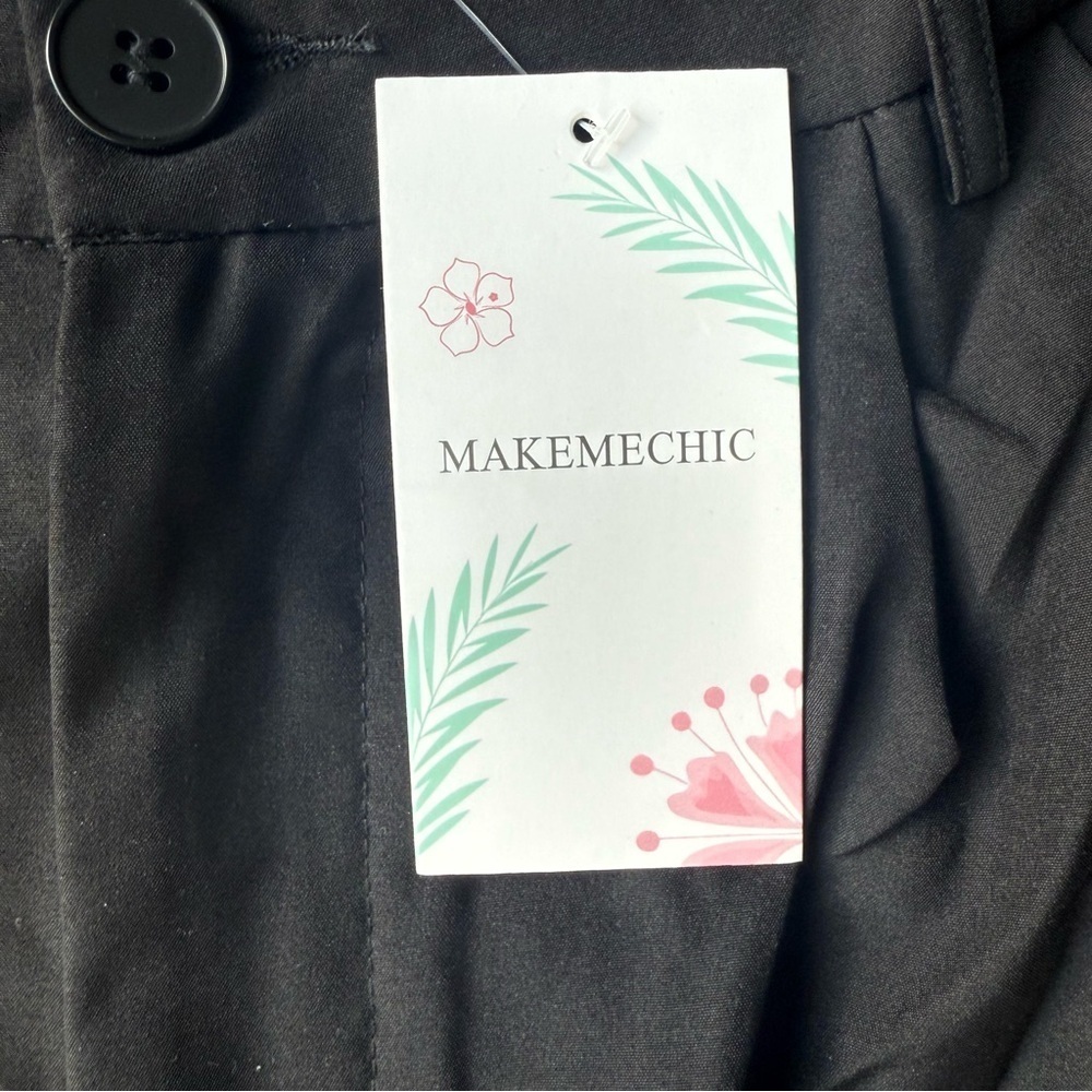 NWT MAKEMECHIC High Waist Pleated Front Stretch Wide Leg Pants - Picture 2 of 12